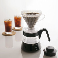 Hario 4977642020955 Einsteigerset Kaffee 4 teilig, Glas, schwarz, 17, 3 x 24, 5 x 13 cm (100 Filter) VCND-02B-EX