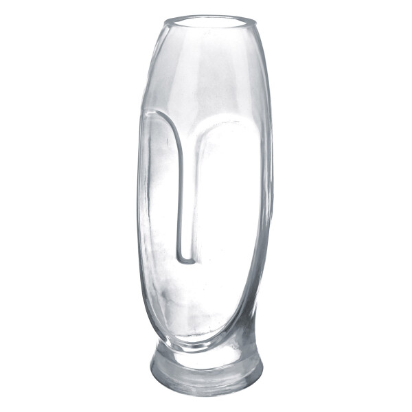 Casablanca Gesichtsvase, "Moai", Gesichtsmotiv, Glas, grau, , H. 25 cm, D. 9 cm 40636
