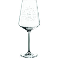 EKM Living Leonardo Puccini Weinglas 560ml mit Gravur Its Wine Time Rot- & Weisswein - Geburtstagsgeschenk für Weinliebhaber, Frauen, Männer, Freundin Freund (Its Wine Time)