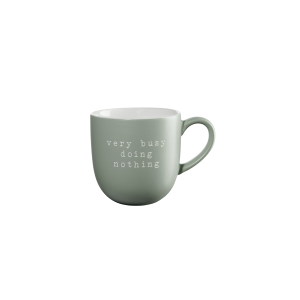 ASA Selection hey! Henkelbecher, very busy doing nothing D. 9,5 cm, H. 9,5 cm, 0,35 l. grün New Bone China 17074277