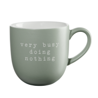 ASA Selection hey! Henkelbecher, very busy doing nothing D. 9,5 cm, H. 9,5 cm, 0,35 l. grün New Bone China 17074277