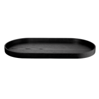 ASA Selection wood Holztablett oval, schwarz 44 x 22,5 cm, H. 2,4 cm, Weidenholz schwarz matt Natur 53795970