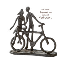 Casablanca Skulptur, "Pair on Bike", Fahrradmotiv, Paarmotiv, Eisen, braun, , L. 8 cm, B. 15 cm, H. 15 cm 74610