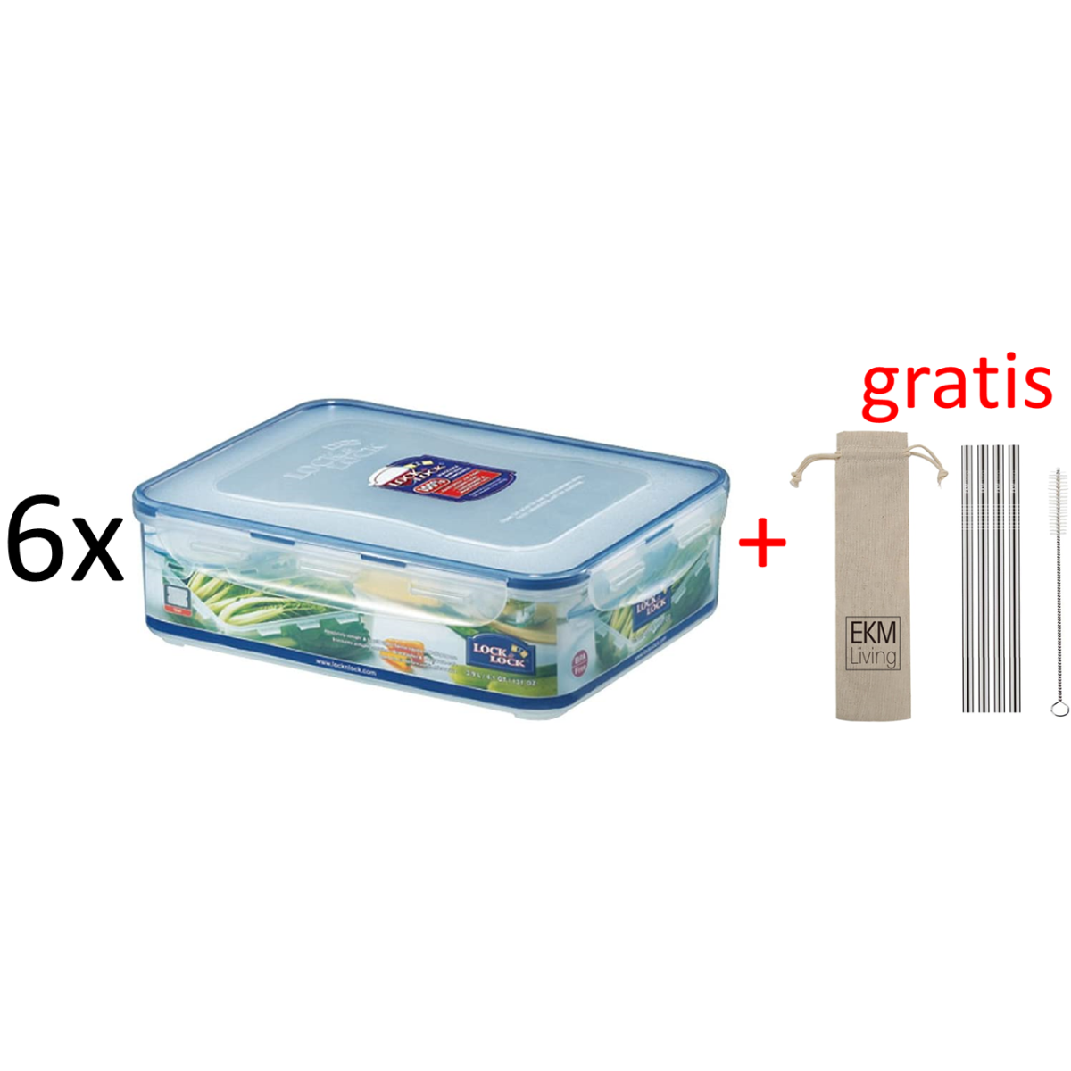 Lock & Lock 6er Set Multifunktionsbox 3,9 Liter mit...