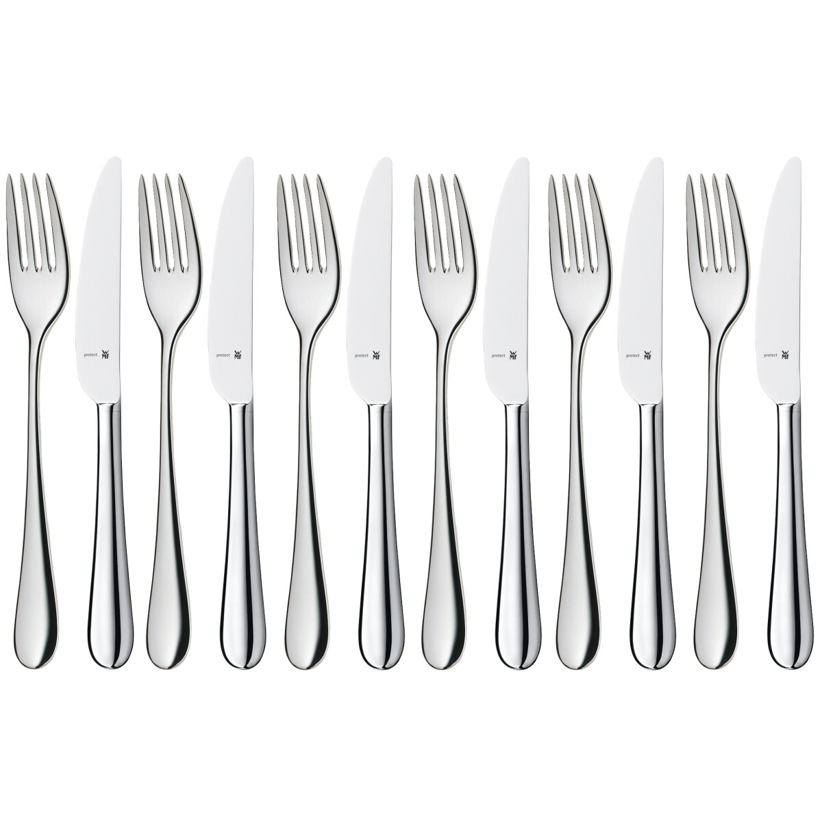 WMF Merit Dessertbesteck-Set, 12-teilig, Cromargan...