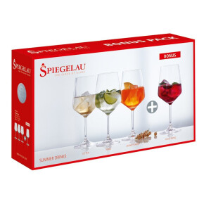 Spiegelau Vorteilsset 2 x  4 Glas/Stck Summer Drinks 467/01 Bonus Pack  4670171 und Geschenk + Spende