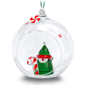 Swarovski Holiday Cheers Santa’s Elf Ball Ornament...