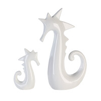 Casablanca Seepferdchen weiß glänzend Keramik 11x5x18 cm 76794