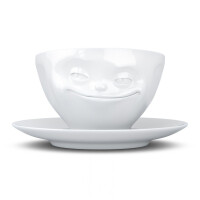 FiftyEight T014101 Kaffee-Tasse grinsend Hartporzellan 200 ml, weiß