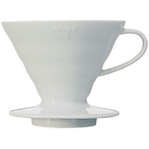 Hario VDC-02W V60 Kaffeefilterhalter, Porzellan, Größe 2, 1-4 Tassen, weiß