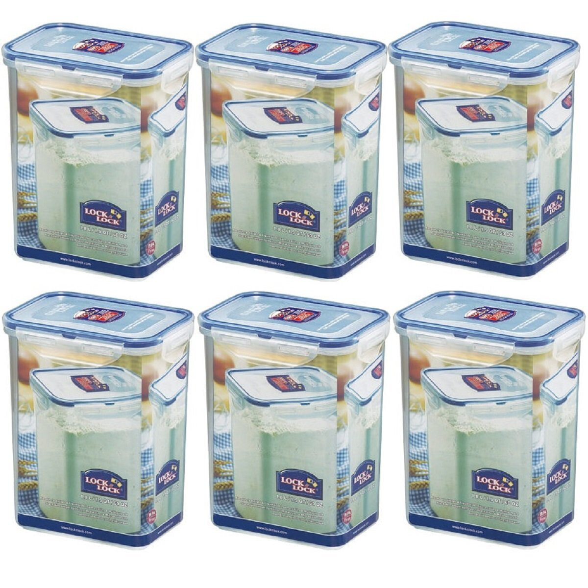 Lock & Lock Frischhaltebox rechteckig 6er Set 1,8l...